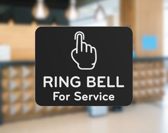 Ring Bell For Service Sign Adhesive Sticker Notice