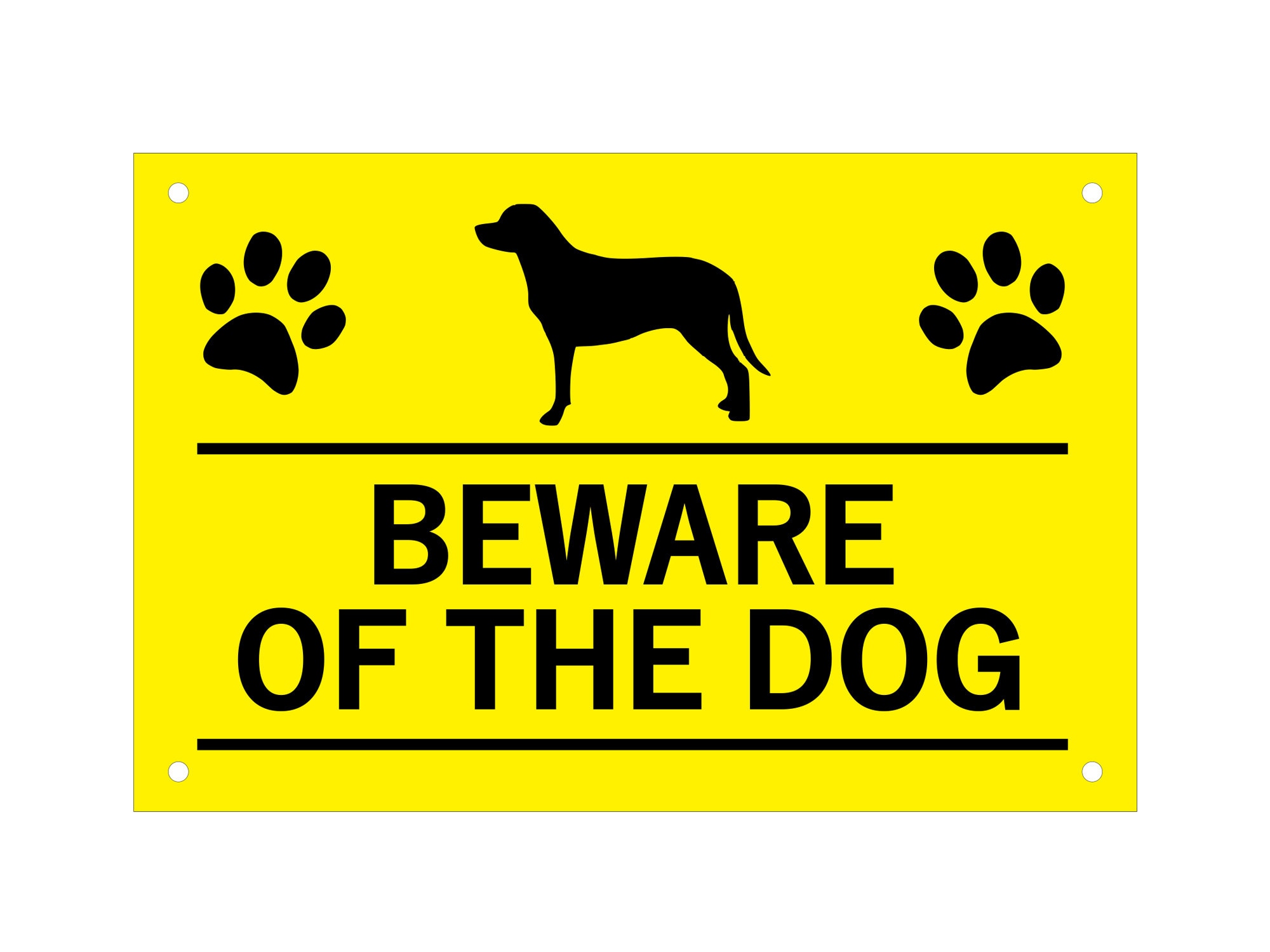 Beware of the Dog / Dogs Sign Notice Warning Yellow and | Etsy