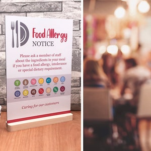 Food Allergy Icon Sign - Notice for allergies and intolerances