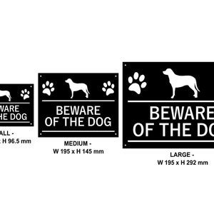 Segnale di avvertimento "Attenti al cane" per cancello, casa, fattoria, azienda per avvisare le persone della presenza del vostro cane - taglie piccole/medie/grandi