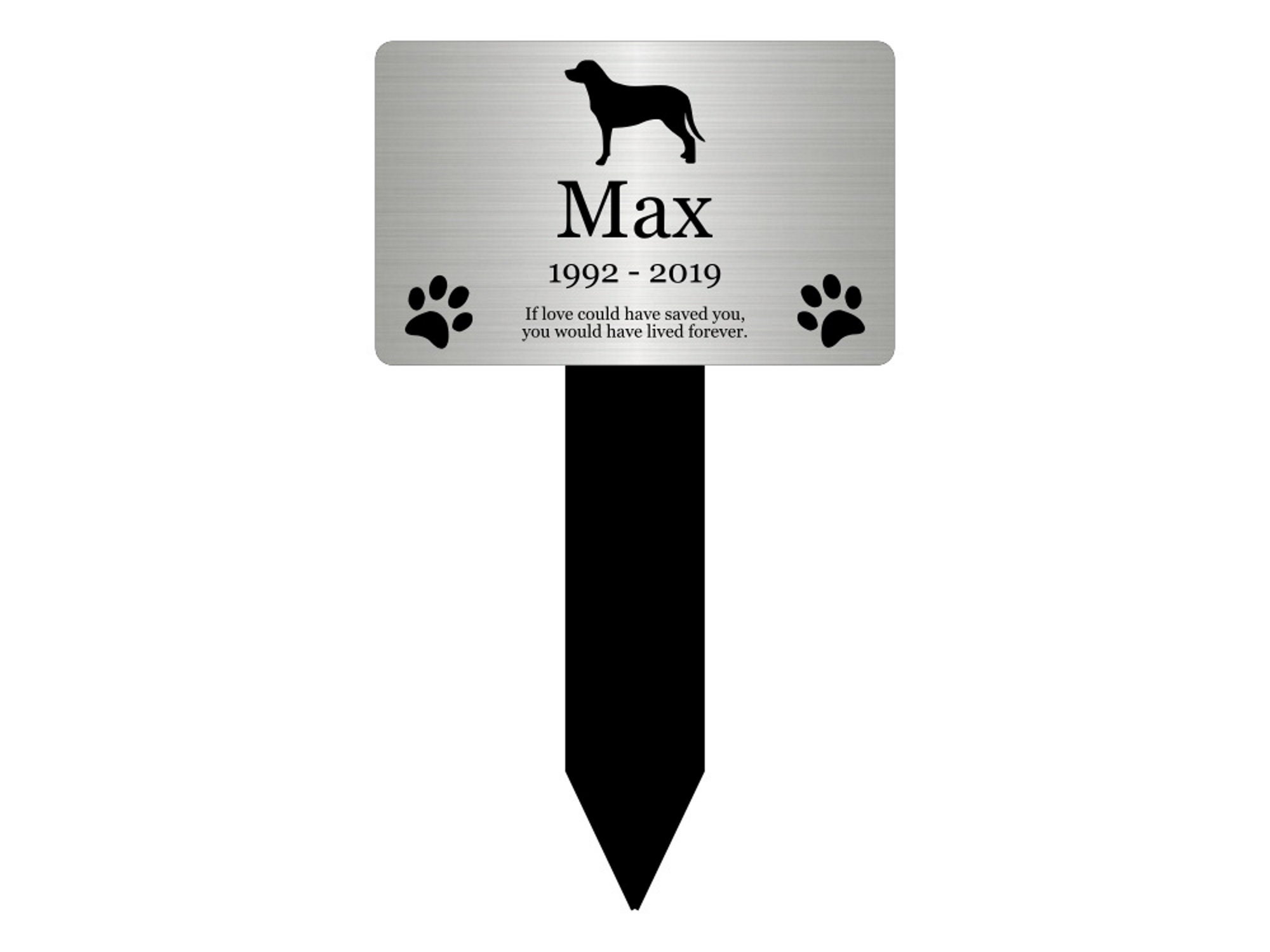 Pet Dog Memorial Large Engraved Stake Personalised With Etsy UK