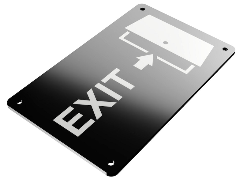 Exit Safety Sign High Visibility/contrast Black and White Etsy