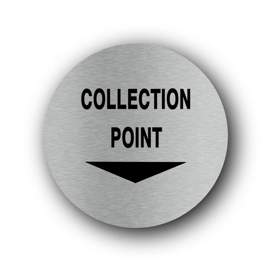 Laundry Collection Point Sign Collection Point Sign, Brushed Aluminium Composite, Self-adhesive ...