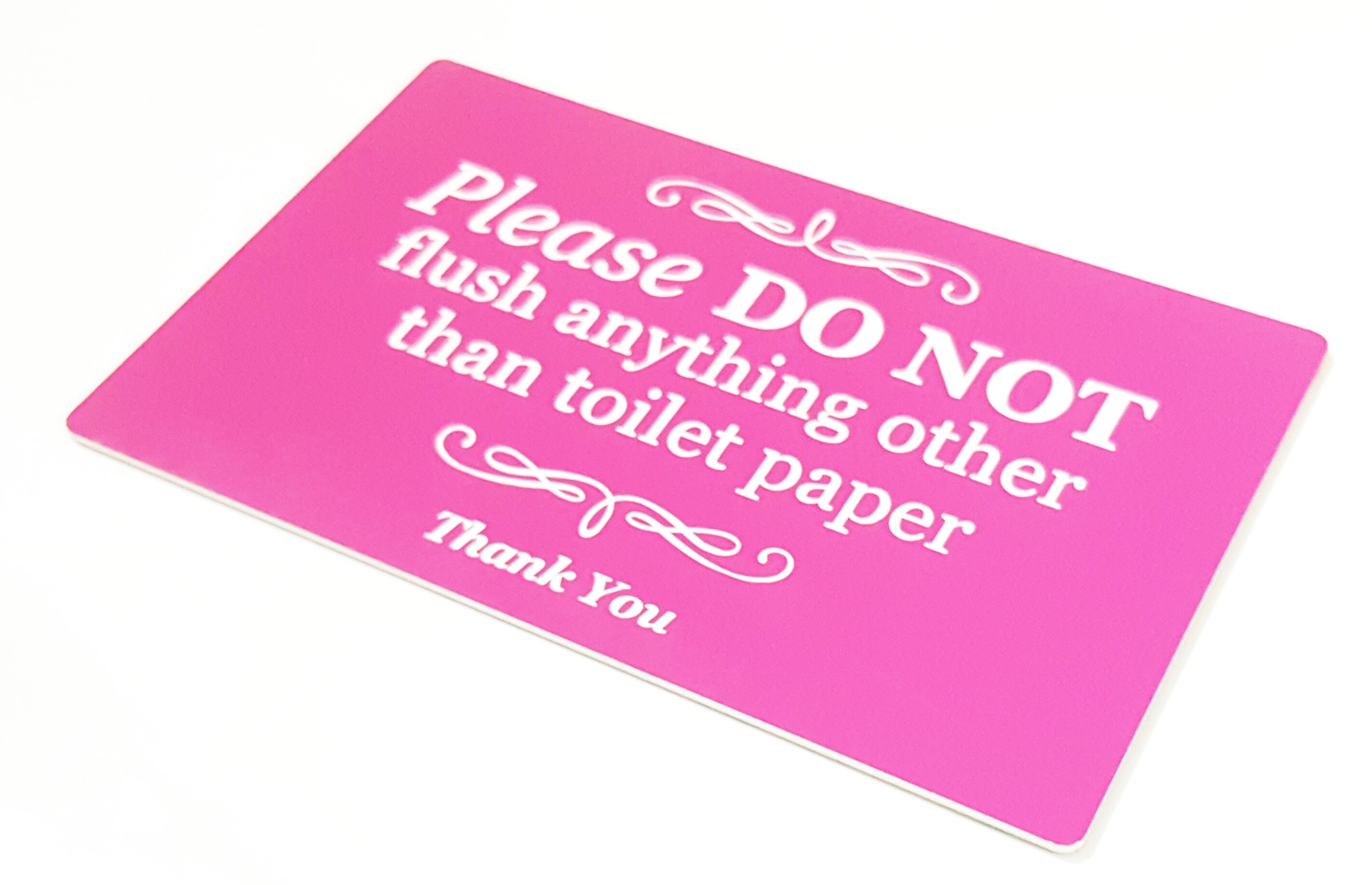 Stylish Self Adhesive Pink Sign Plaque for Toilet Bathroom Etsy UK