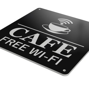 Cafe Free Wi-Fi Sign in A Choice of Colours