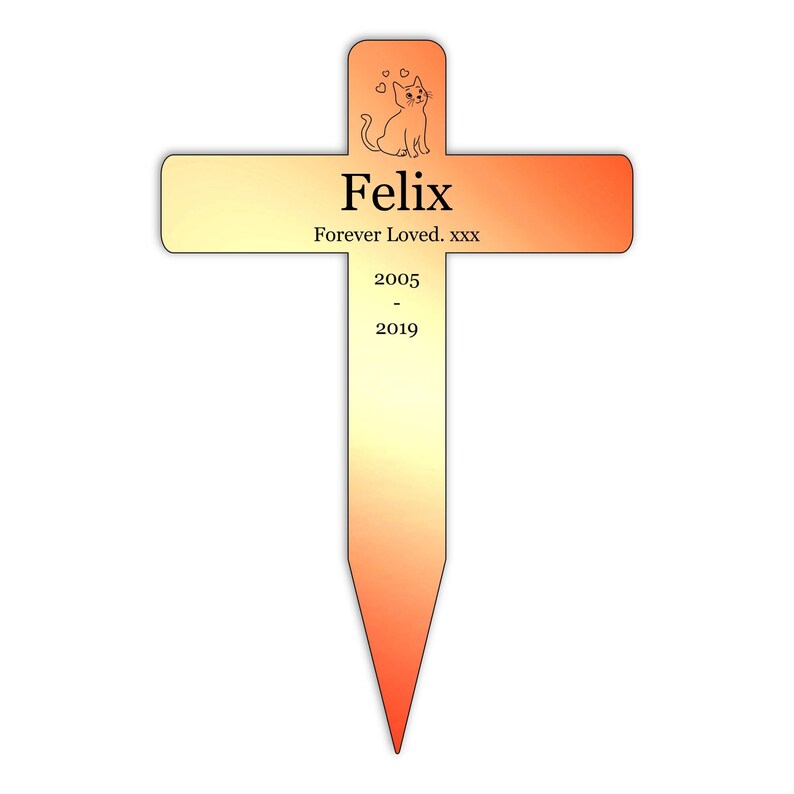 Personalised Pet Cat Memorial Cross Plaque Stake Outdoor Etsy