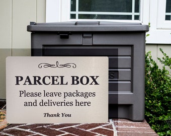 Parcel Box Adhesive Notice Sign