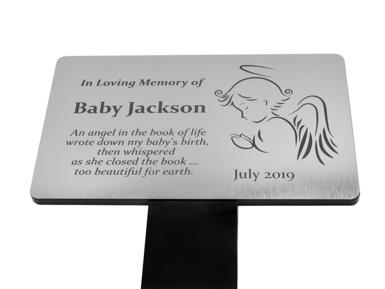 Personalised Baby Angel Memorial Plaque Stake Grave Marker Etsy