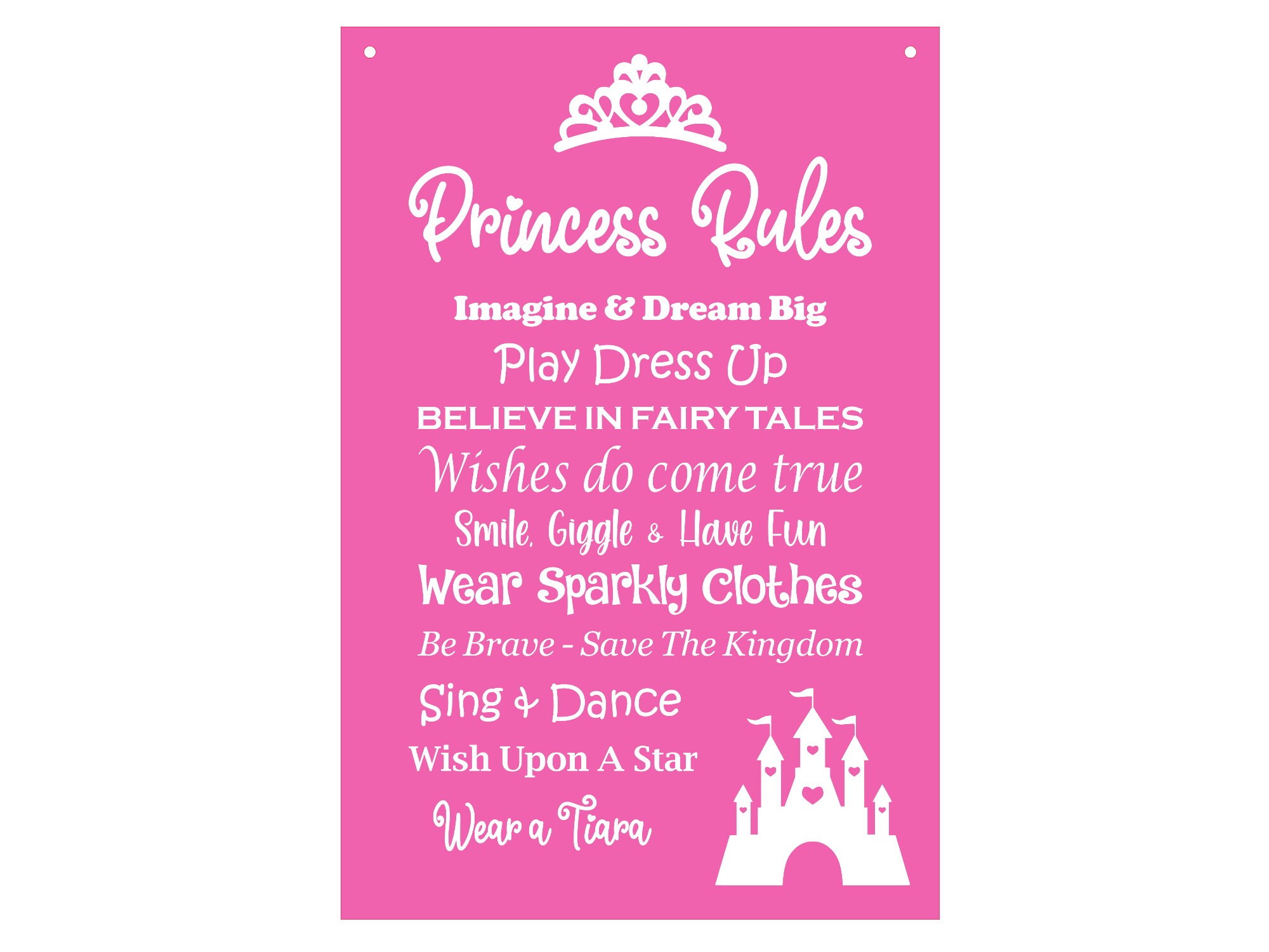 Pink Princess Rules Pink Girls Bedroom Novelty Sign Ideal - Etsy UK