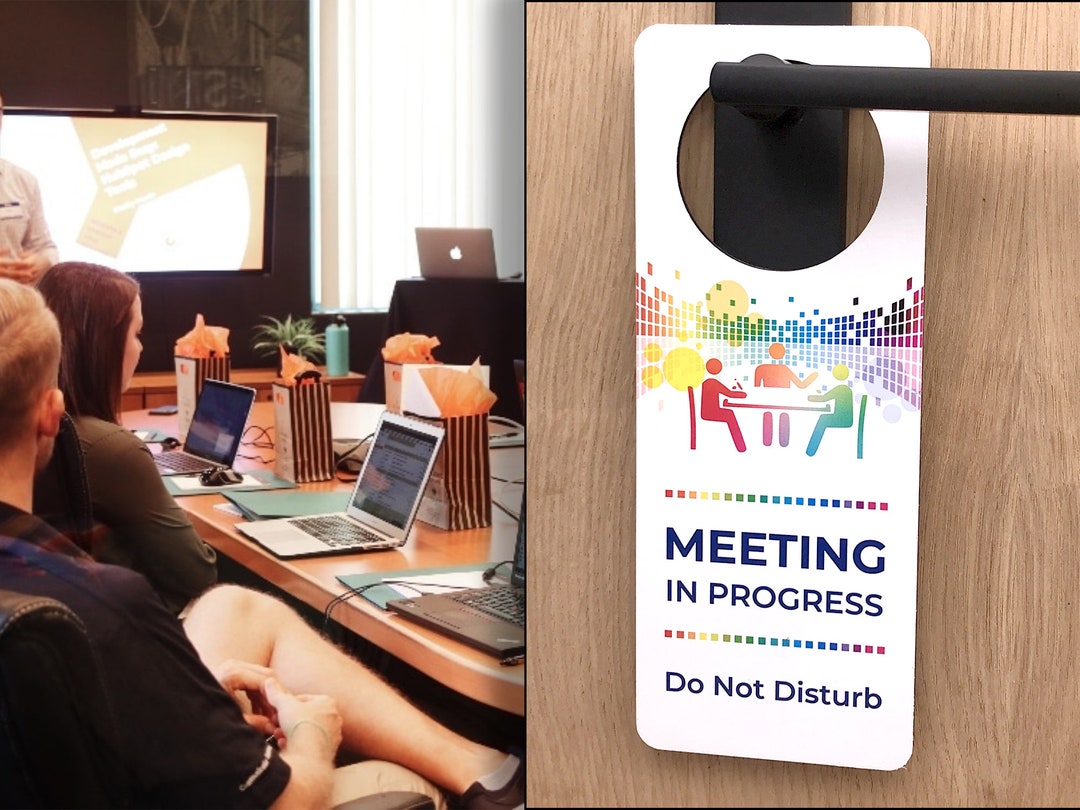 Do Not Disturb Door Hanger - Meeting in Progress - Etsy