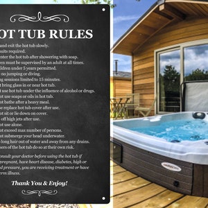 Hot Tub Rules Outdoor Sign