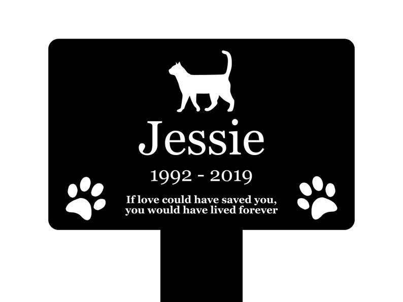 Pet Cat Memorial Large Engraved Stake Personalised With Etsy UK