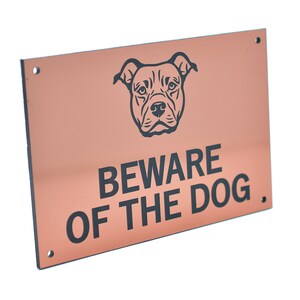 Beware of the Dog / Dogs Sign, Warning Notice Various Breeds, Gold, Silver, Copper image 9