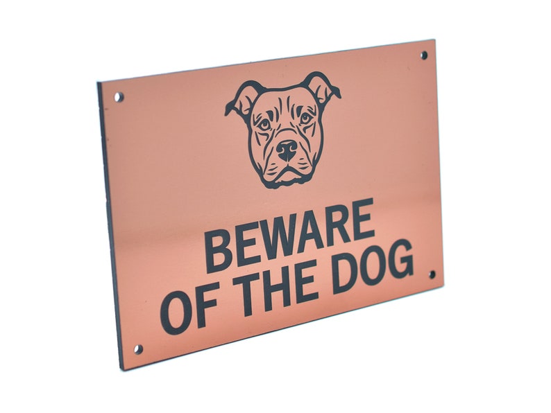 Beware of the Dog / Dogs Sign, Warning Notice Various Breeds, Gold, Silver, Copper image 9