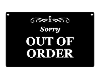 Out Of Order Sign Etsy