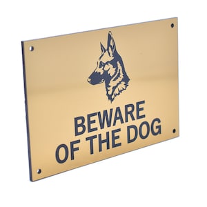 Beware of the Dog / Dogs Sign, Warning Notice Various Breeds, Gold, Silver, Copper zdjęcie 7