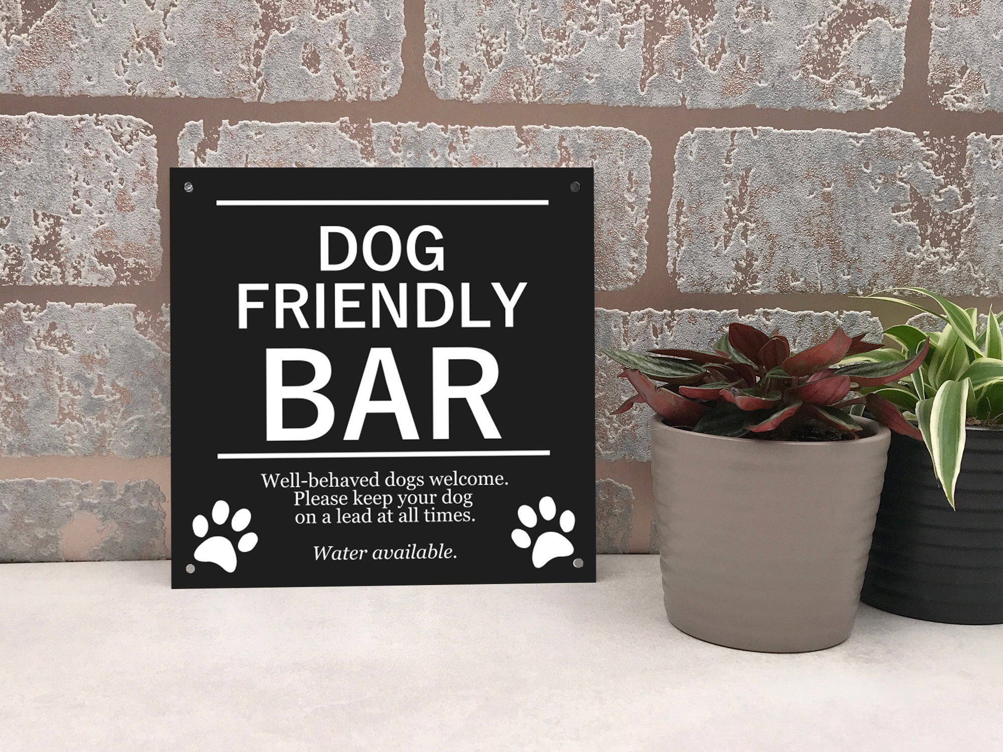 Dog Friendly Bar Engraved Sign Etsy UK