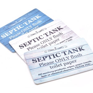 Septic Tank Schild - Stylischer Holz Effekt, Schild für Toilette, Badezimmer, Septic Tank