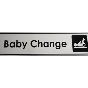 Baby Change - Adhesive, Silver,  Door Sign, for business, restaurants, bars, hotels, schools, cafe