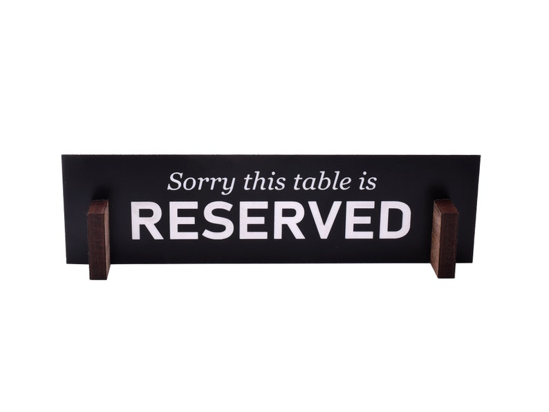 Customised Reserved Table Top Signs Black and White With Etsy