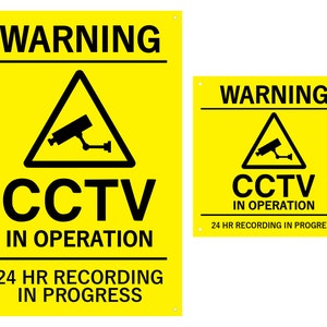 CCTV In Operation, Warning Notice, Yellow and Black