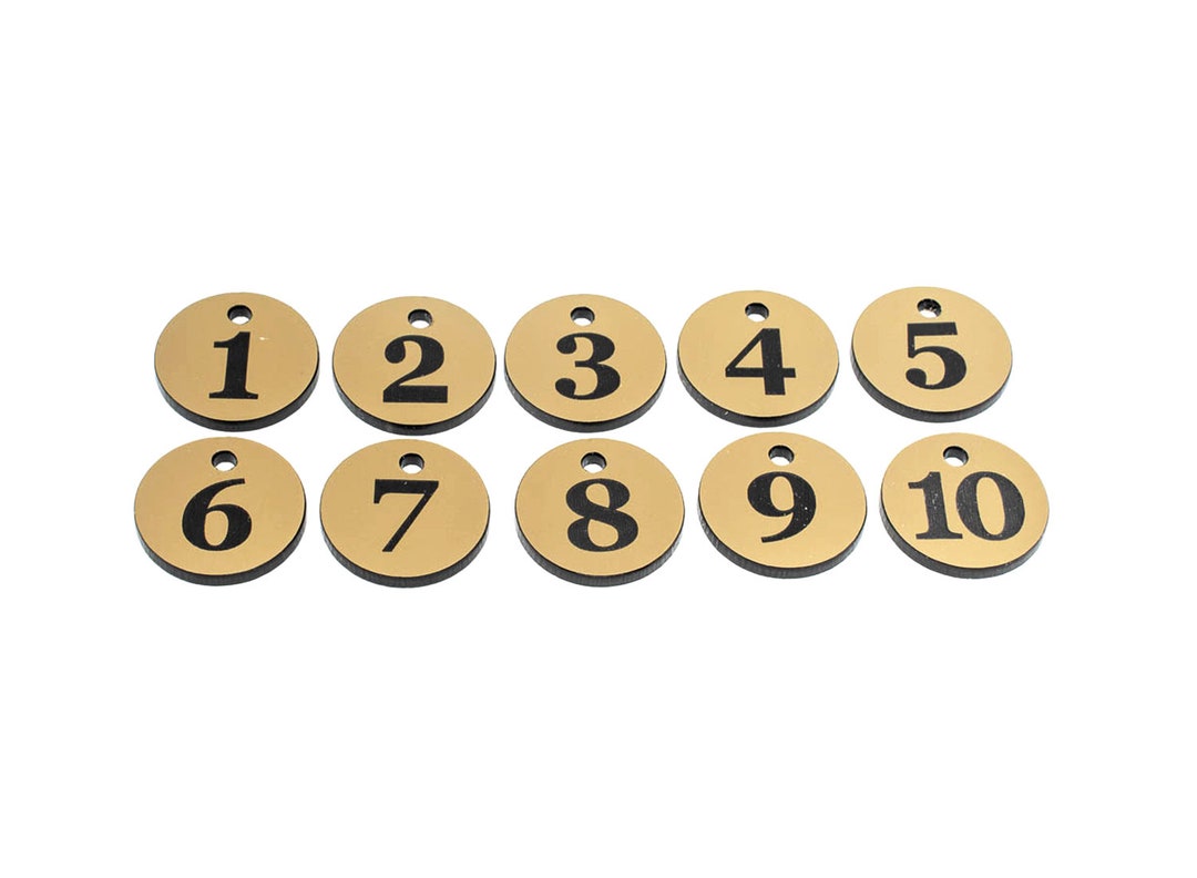 Number Fact Key Rings Numbered Key Rings 1 10, Circular Gold Acrylic - Etsy