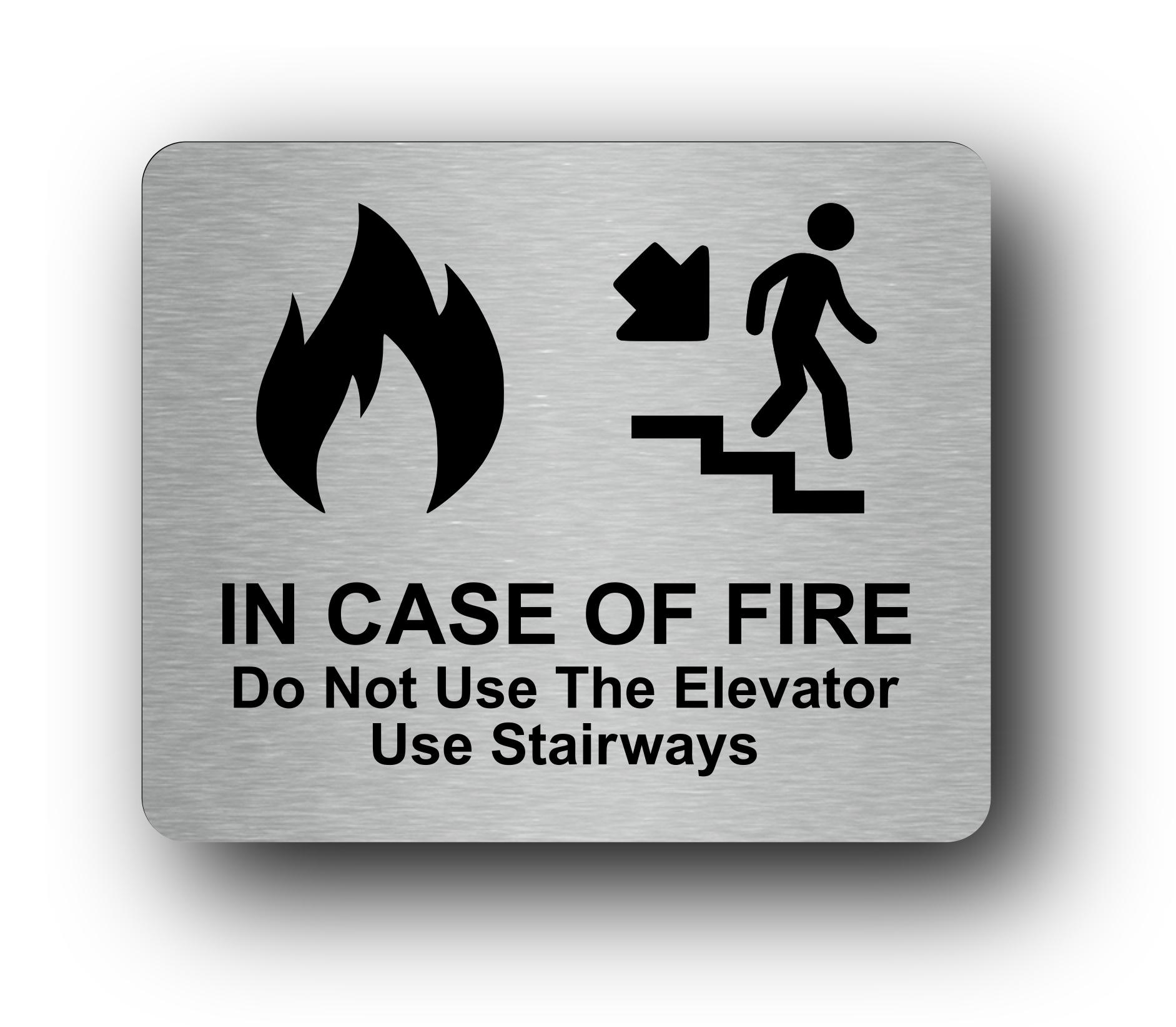 DO NOT USE LIFT IN EVENT OF FIRE SIGN – Get signs