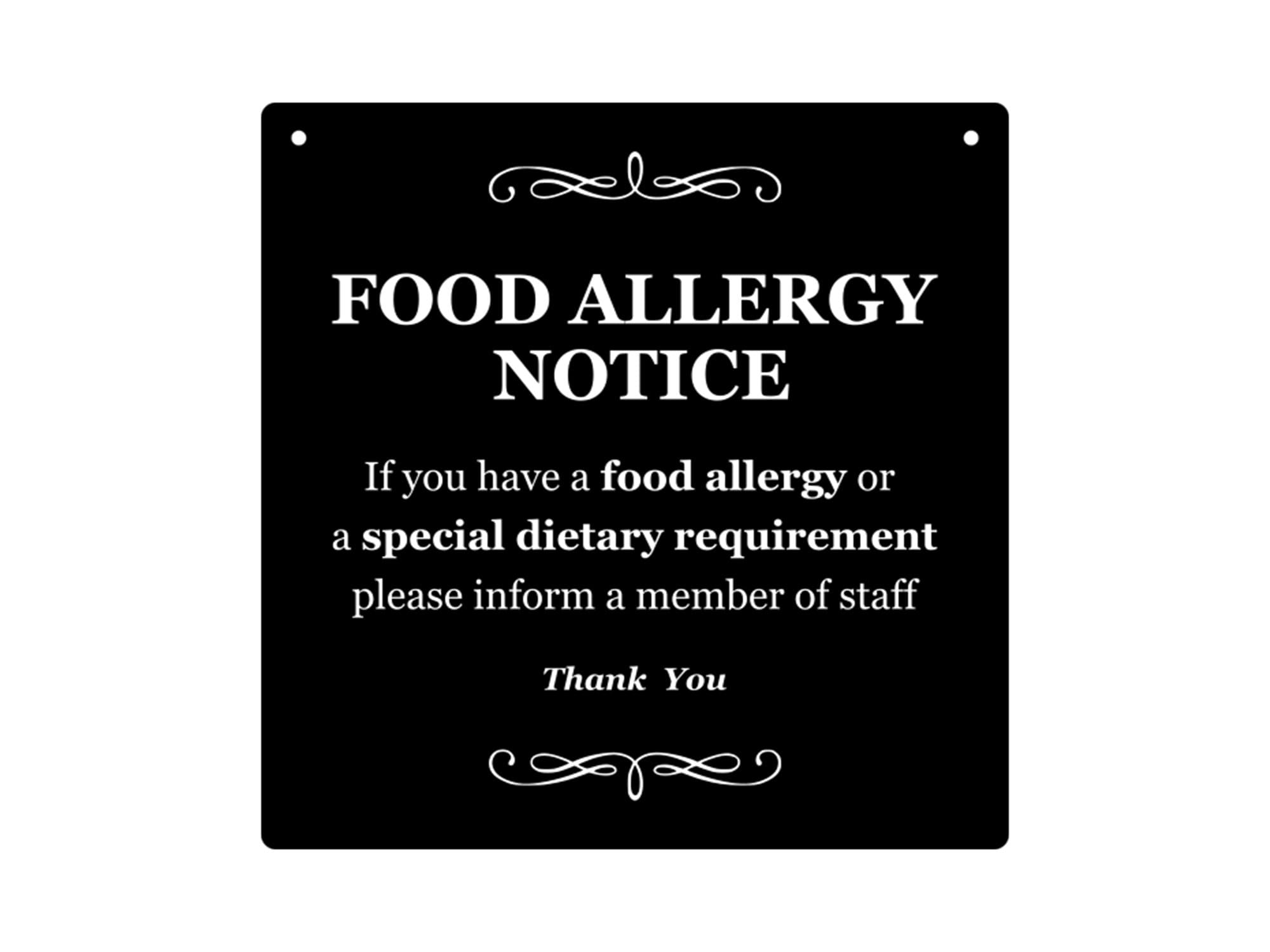 FOOD ALLERGY NOTICE Ideal for Restaurants Cafes Bars Etsy UK