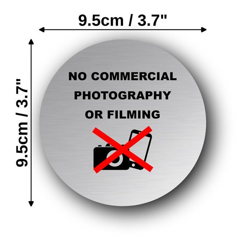 Currently Filing Sign No Commercial Photography or Filming Sign | Aluminium Self Adhesive ...