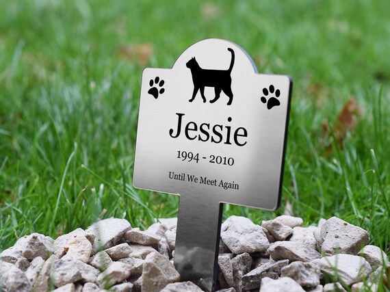 Your Photo Personalised Cat Kitten Memorial Plaque & Stake. garden  grave