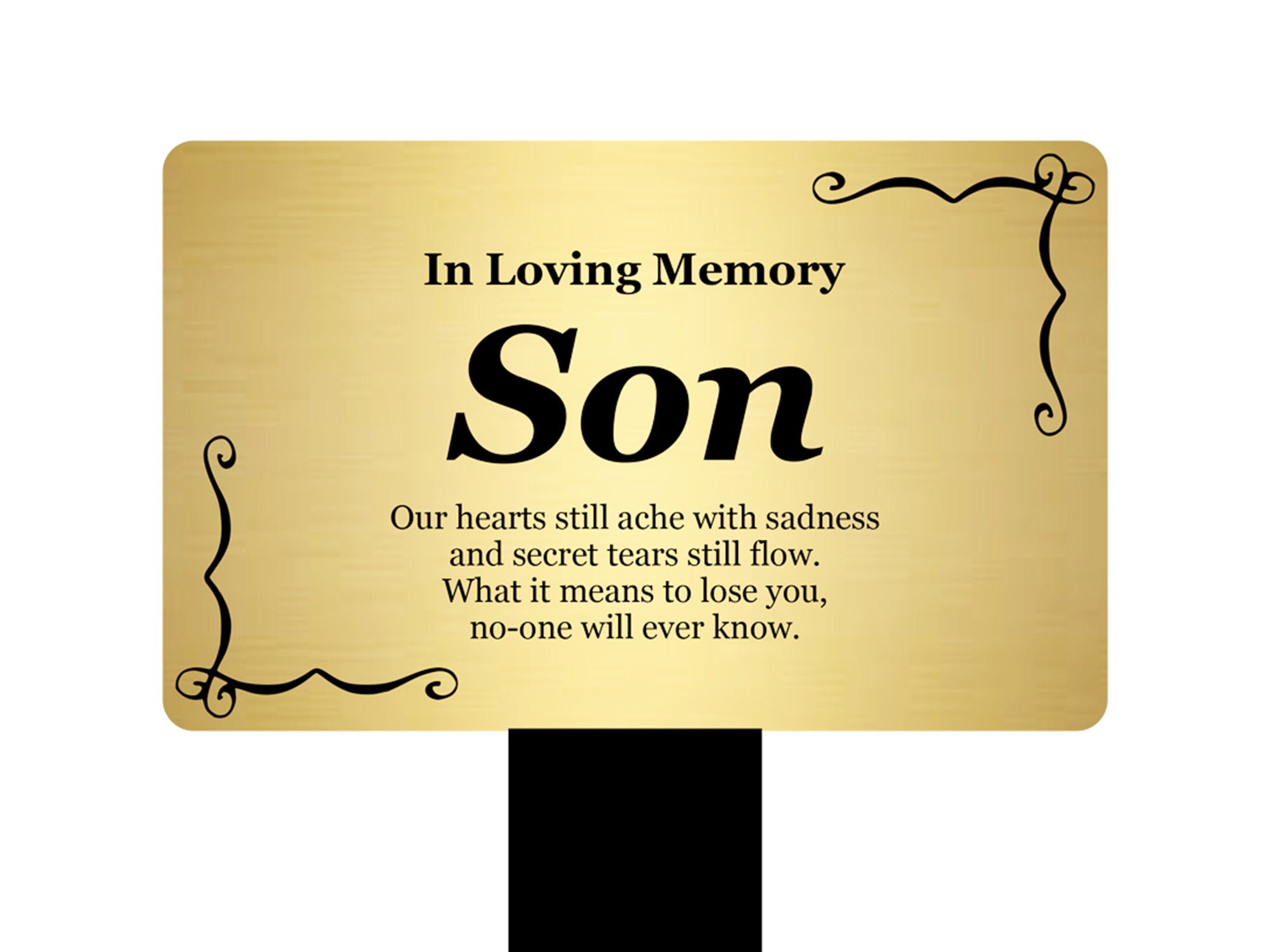 SON Memorial Remembrance Plaque Stake Silver / Gold / Black Etsy