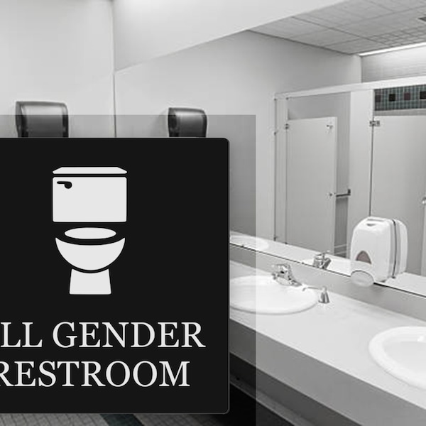 All Gender Restroom Adhesive Sign Notice