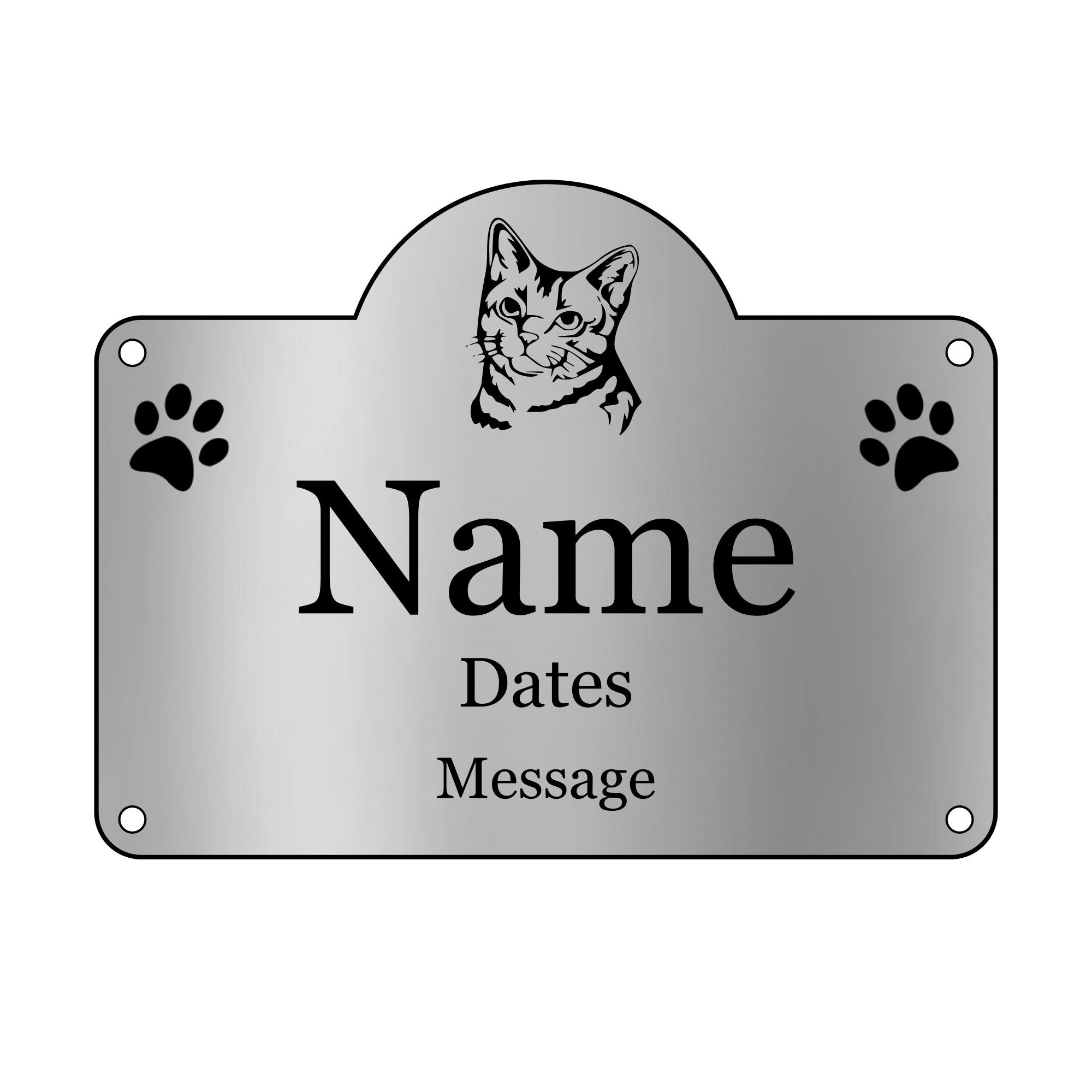 Personalised Pet Cat Memorial Plaque, Grave Marker ...
