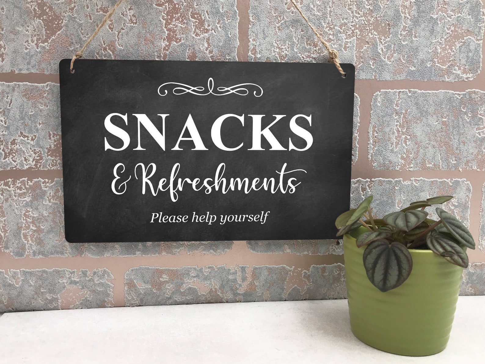 Snacks & Refreshments | Hanging Sign | Guest Notice - Etsy