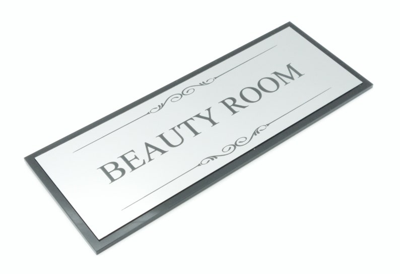 Black And Silver Beauty Room Door Sign Large Size 20 Cm X 8 Cm Etsy