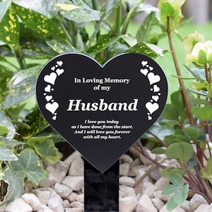 Husband Engraved Heart Memorial Stake