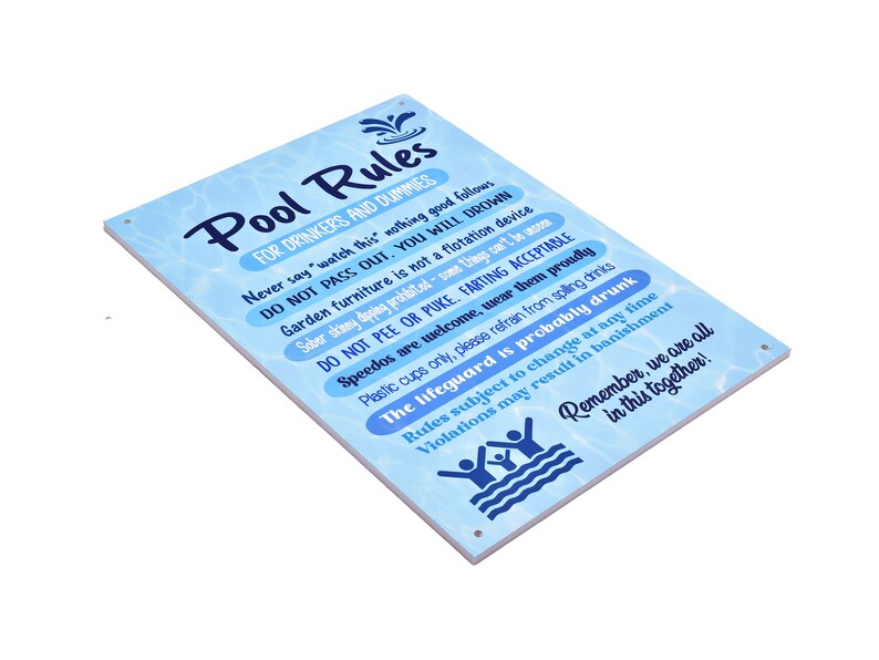 Pool Rules Schild, Neuheit Geschenk Bild 4