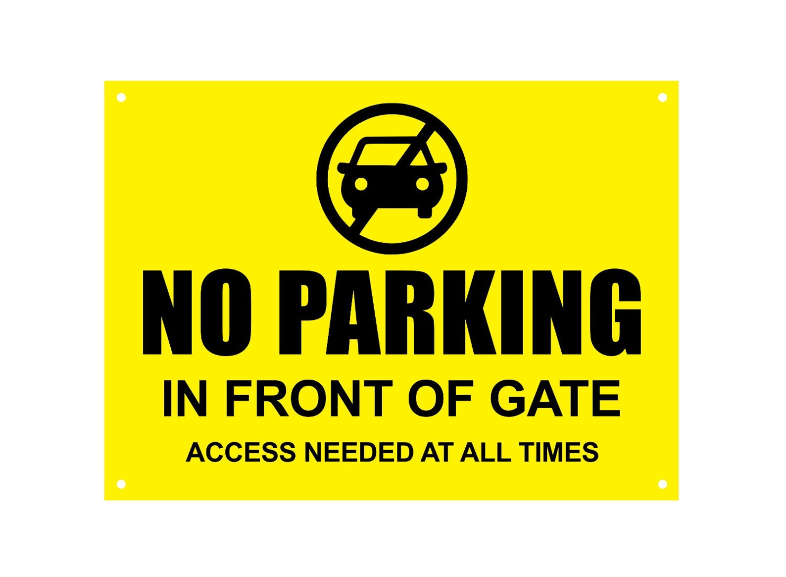 No Parking in Front of Gate Sign Notice Warning Waterproof Etsy