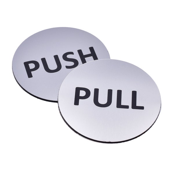 Push & Pull Circular Adhesive Door Signs