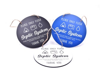 Septic Tank System Hanging Sign - Supplied with twine, contemporary sign