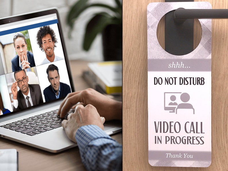 Do Not Disturb Door Hanger Video Call in Progress Etsy