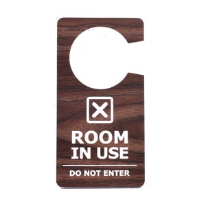 Room In Use, Room Vacant, Do Not Disturb - Walnut Effect Door Sign - for Home, Business, Office, Corporate, Meeting
