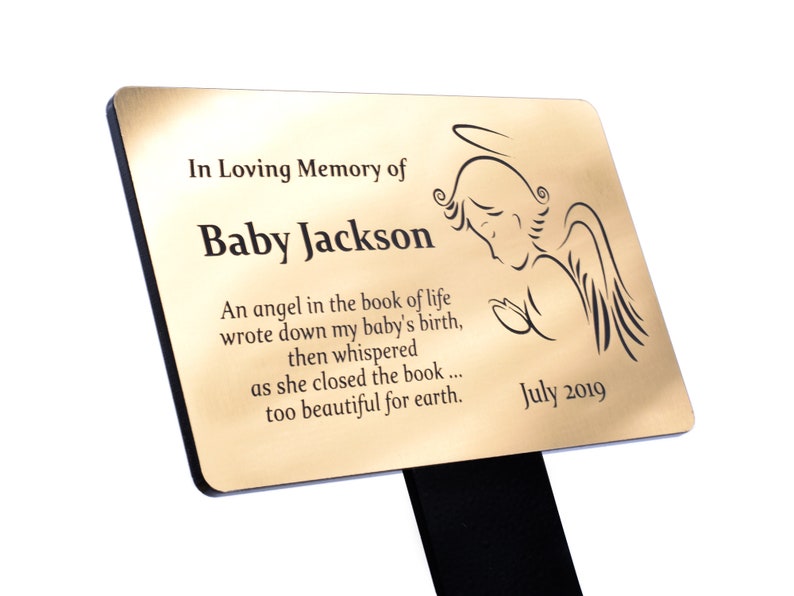 Personalised Baby Angel Memorial Plaque Stake Grave Marker Etsy