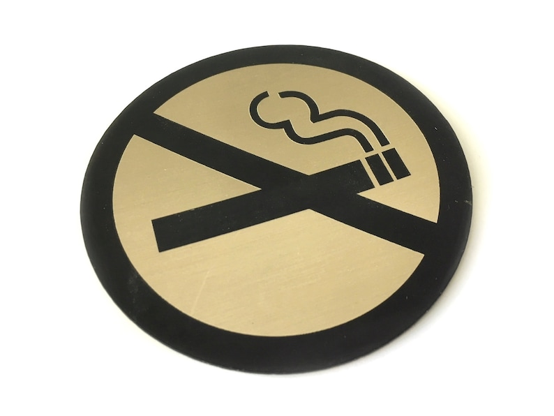 Gold Metallic No Smoking Sign, Self Adhesive, 95mm - Etsy Australia