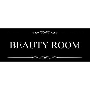 Beauty Room Black and White Door Sign