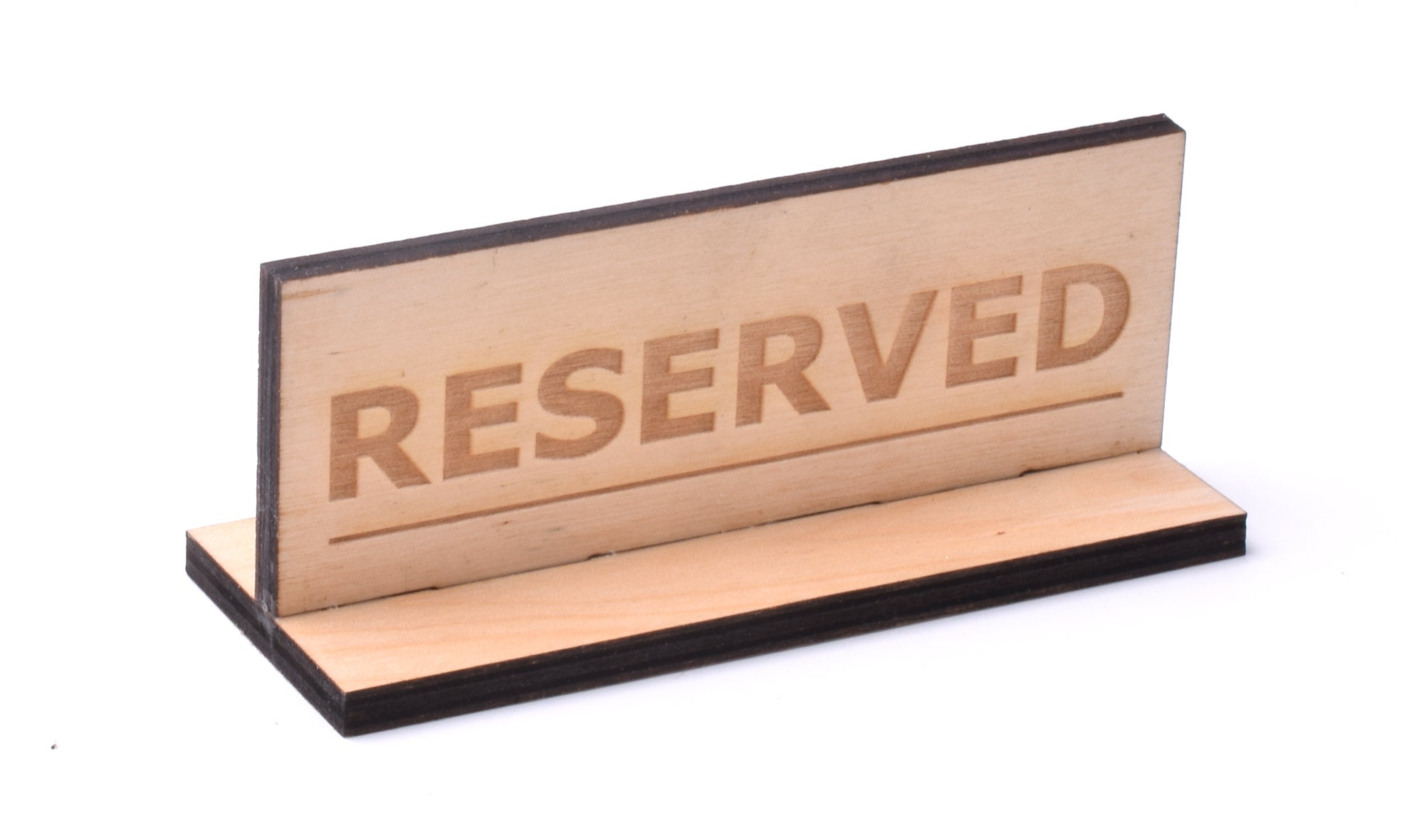 Freestanding Wooden Double Sided Reserved Table Sign For Restaurants 