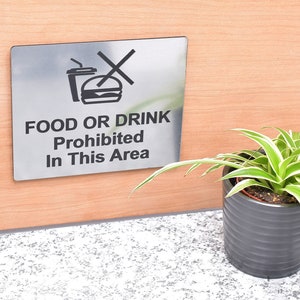Food Or Drink Prohibited In This Area - Adhesive Sign 12cm x 10cm