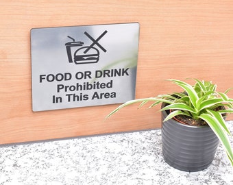 Food Or Drink Prohibited In This Area - Adhesive Sign 12cm x 10cm
