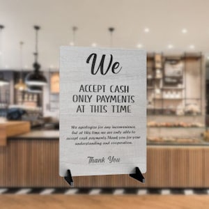 Wit A4-bord met 'We accepteren alleen contante betalingen' - 210 x 297 mm aluminium composiet