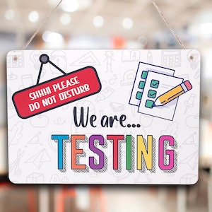 Test In Progress | Do Not Disturb | Classroom Sign